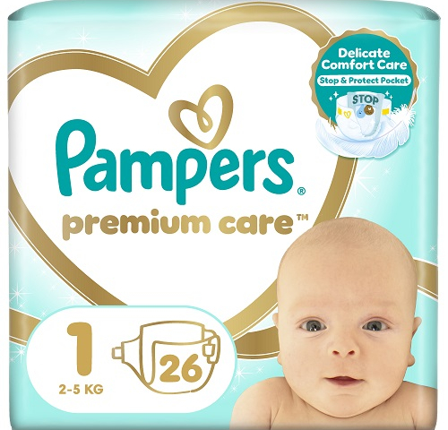 Підгузники Памперс преміум №26 (1) 2-5кг ньюборн
