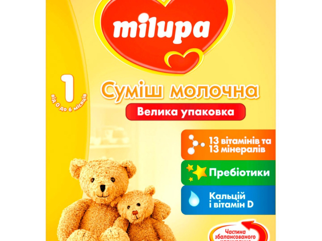 Мілупа 1 суміш молочна 600г з народження