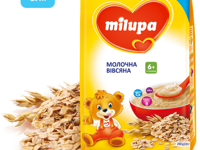 Мілупа каша молочна вівсяна 210г з 6 міс
