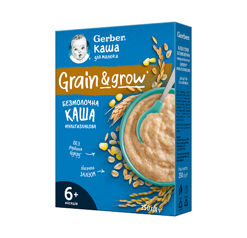 Гербер каша безмолочна мультизлакова 250г з 6міс