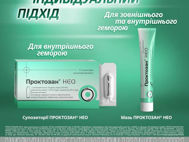 Проктозан Нео мазь туба 20г