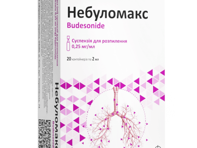 Небуломакс сусп д/розпилен 0,5мг/мл контейнер 2мл №20
