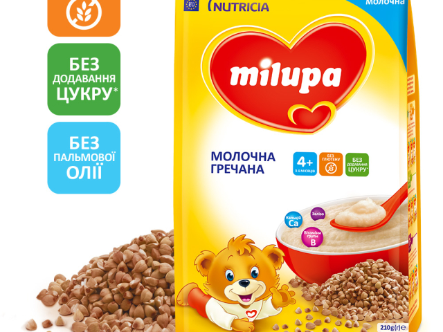 Мілупа каша молочна гречана 210г з 4 міс