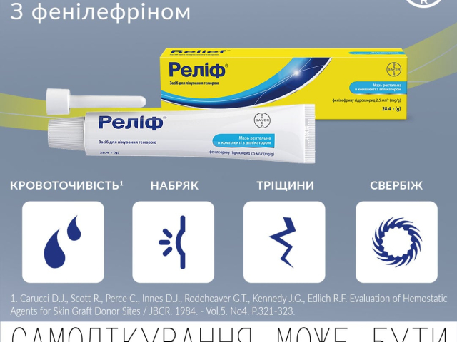 Реліф мазь рект туба 28,4г