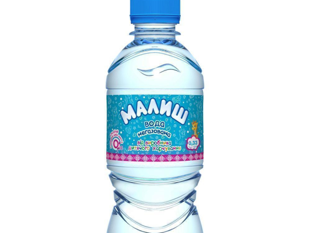 Мінвода дитяча Малиш 0,33л з дозатором