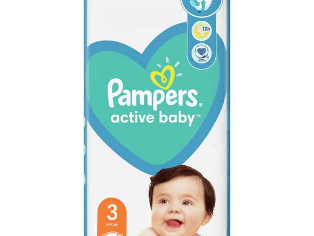 Підгузники Памперс №54 (3) 6-10кг Active Baby Midi економ мінус