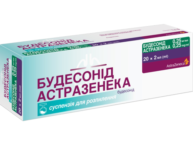 Будесонид Астразенека сусп д/інг 0,25 мг/мл контейнер 2 мл №20