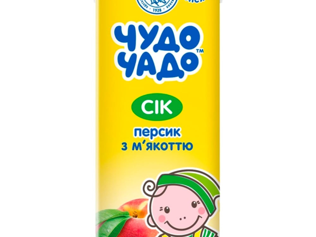 Сік Чудо-Чадо персиковий з м'якоттю та цукром 200мл