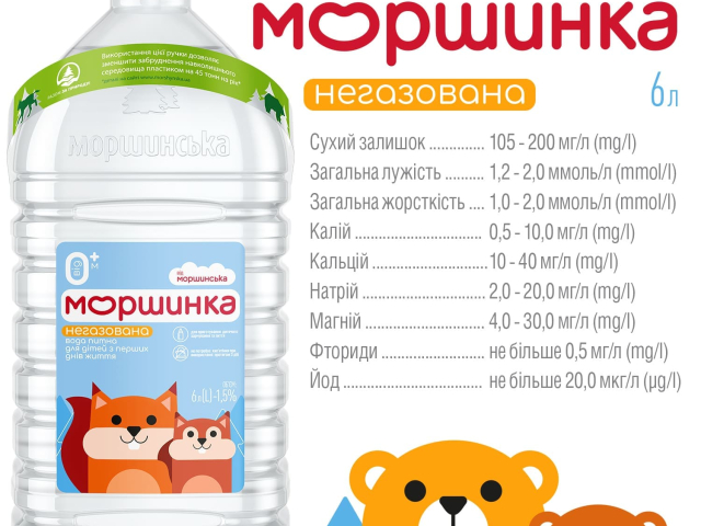 Мінвода дитяча Моршинка 6л негазована