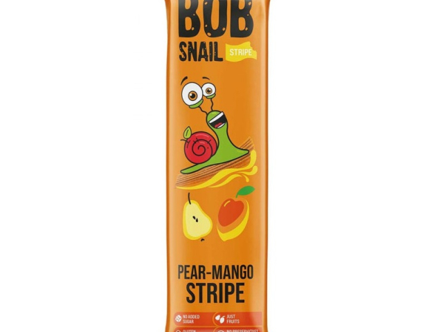 Равлик Боб Цукерки натуральні Страйпс 14г груша манго
