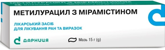 Метилурацил з мірамістином-Дарниця мазь 15г туба