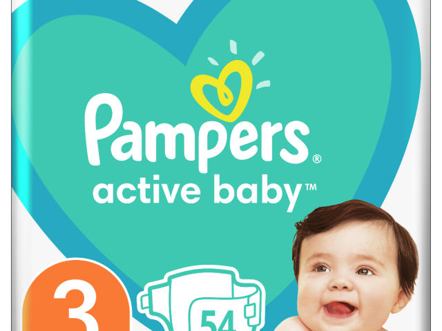 Підгузники Памперс №54 (3) 6-10кг Active Baby Midi економ мінус