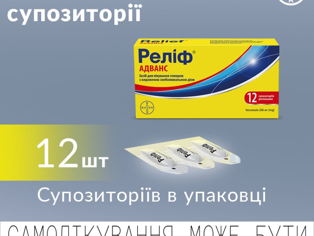Реліф Адванс супп ректальні №12