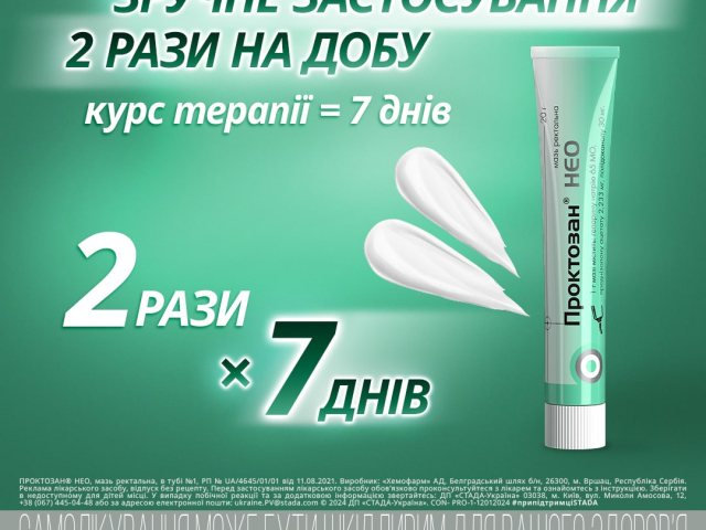 Проктозан Нео мазь туба 20г