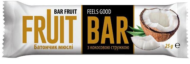 Батончик-мюслі Fruit Bar з кокосовою стружкою 25г