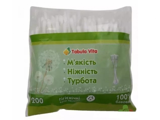Палички ватні №200 п/е уп Табула Віта