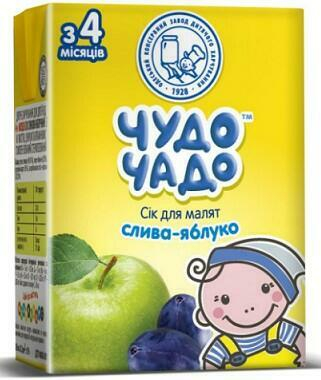Сік Чудо-Чадо сливово-яблучний з м'якоттю та цукром 200мл