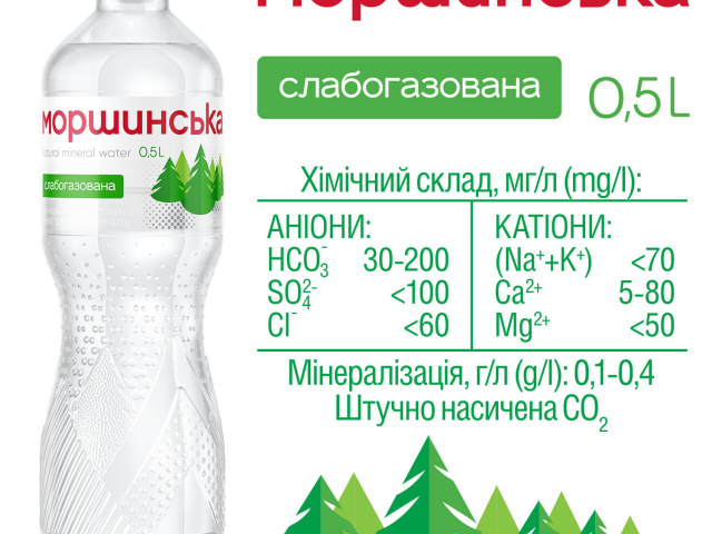 Мінвода Моршинська 0,5л слабогазована