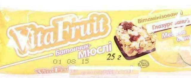 Батончик-мюслі VitaFruit медова динька 25г