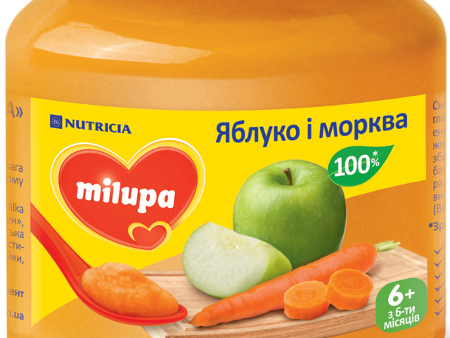 Мілупа пюре фруктове яблуко морква 125г з 6 міс