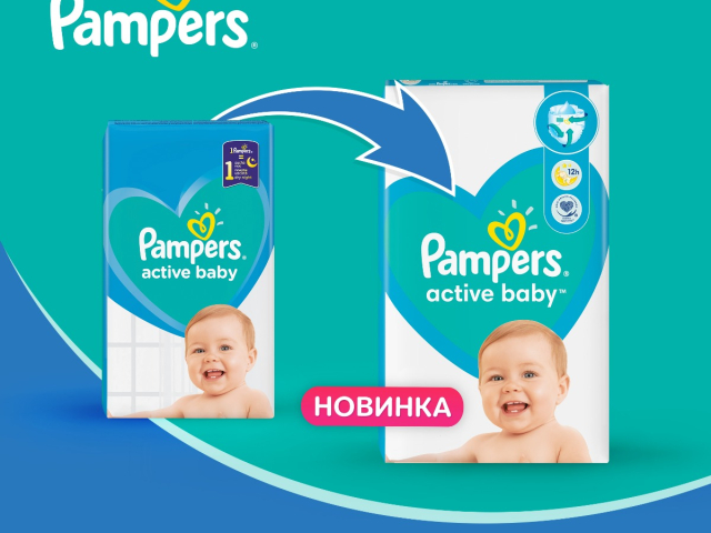 Підгузники Памперс №54 (3) 6-10кг Active Baby Midi економ мінус