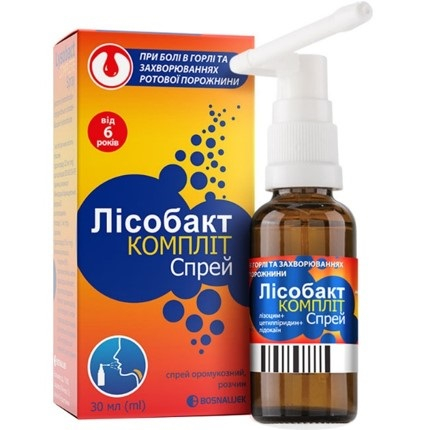 Лісобакт Компліт спрей оромукозн р-н фл 30 мл з насадк-розп