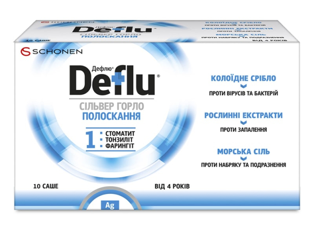 Дефлю Сільвер горло пор д/п р-ну д/полоскання №10