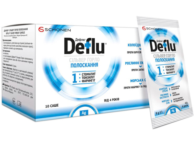 Дефлю Сільвер горло пор д/п р-ну д/полоскання №10