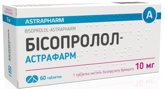 Бісопролол-Астрафарм табл 10мг №60