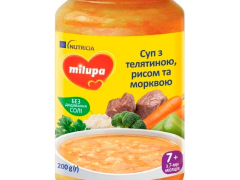 Мілупа суп-пюре овочевий з телятиною 200г з 7 міс