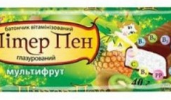 Пітер Пен батончик вітамінізований мультифрукт в шоколадній глазурі 40г