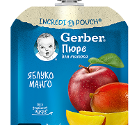 Гербер пюре яблуко манго пауч 90г з 6міс