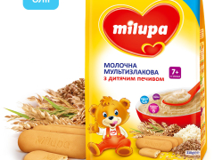 Мілупа каша молочна мультизлакова з печивом 210г з 7 міс