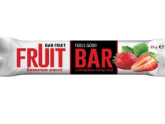 Батончик-мюслі Fruit Bar з ягодами полуниці 25г