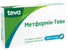 Метформін-Тева табл в/о 1000мг №30