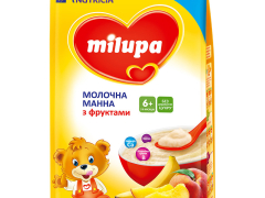 Мілупа каша молочна манна з фруктами 210г з 6 міс