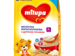 Мілупа каша молочна мультизлакова з печивом 210г з 7 міс