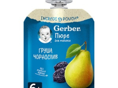 Гербер пюре груша чорнослив пауч 90г з 6міс